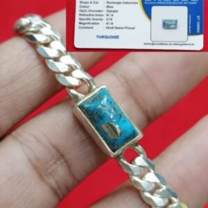 Irani feroza Turquoise gemstone bracelet in silver