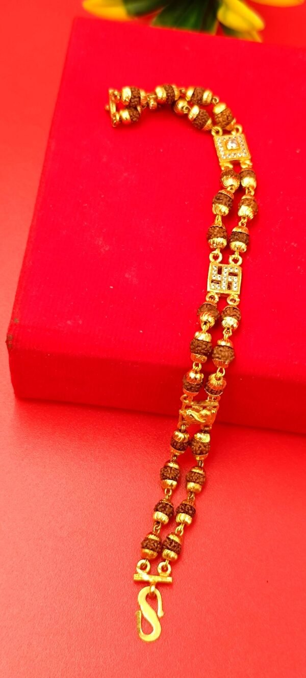 Rudraksha Bracelet - Style Bracelet - Long Lasting Golden Polish - Image 5