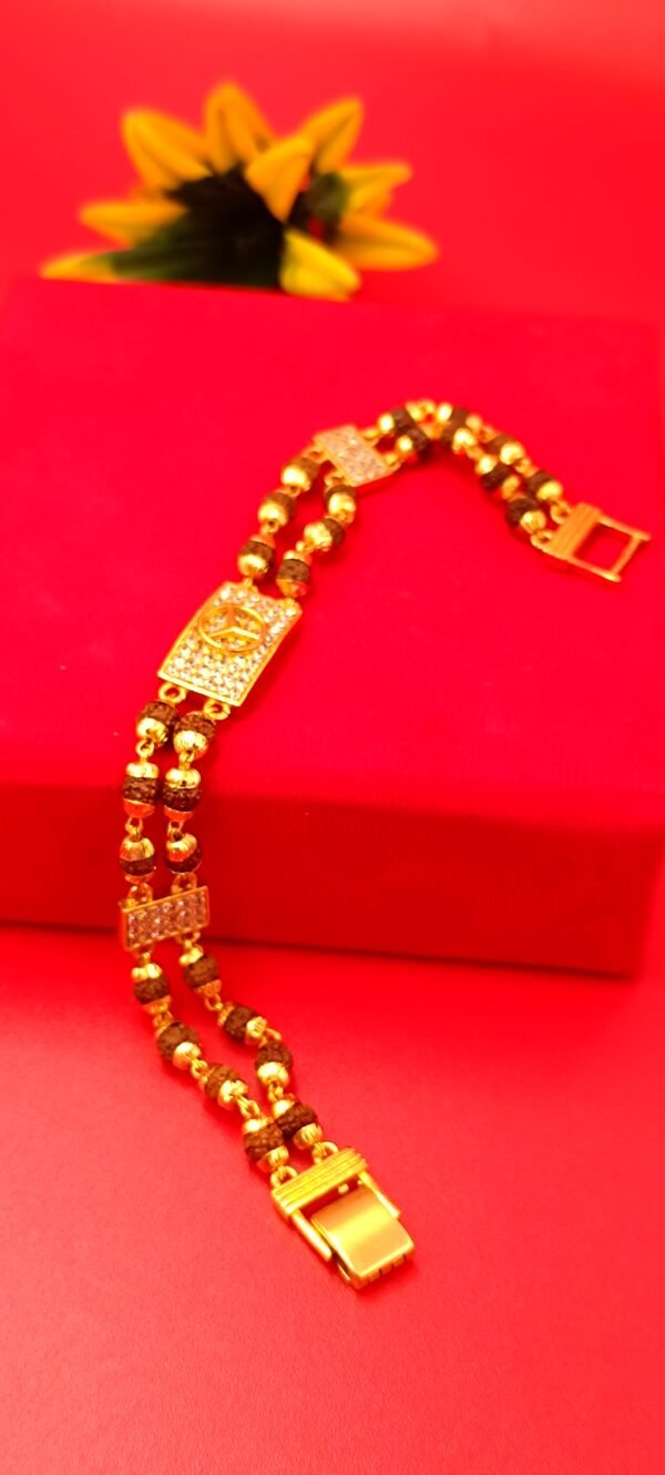 Rudraksha Bracelet - Style Bracelet - Long Lasting Golden Polish - Image 6