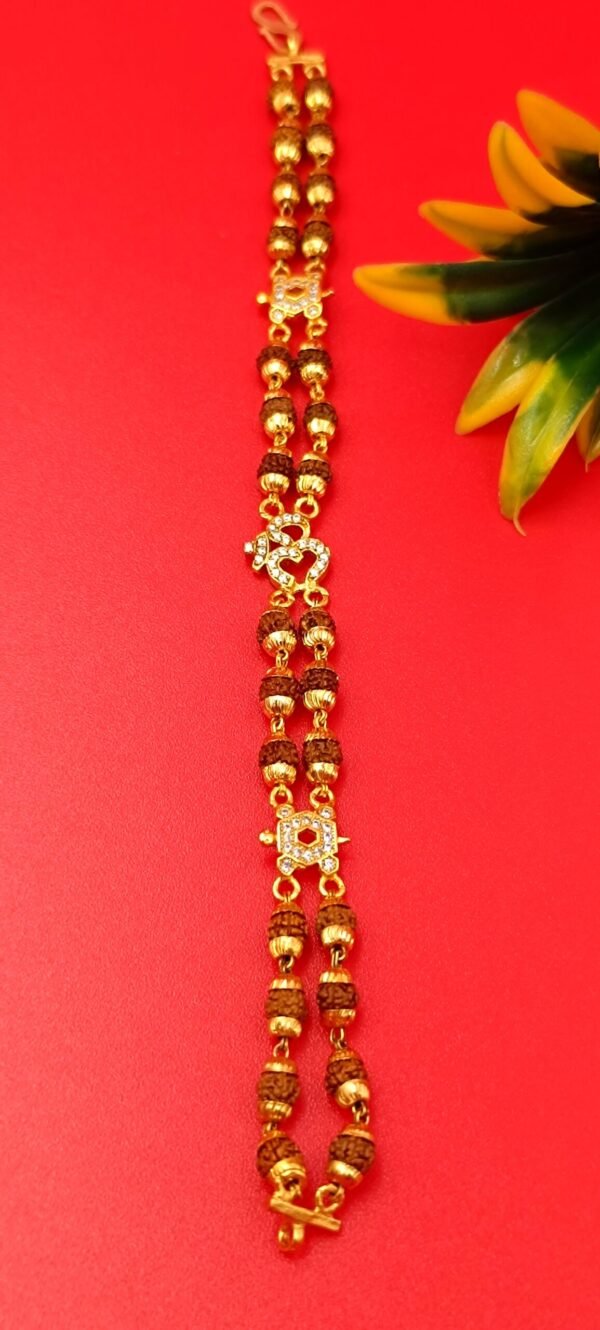 Rudraksha Bracelet - Style Bracelet - Long Lasting Golden Polish - Image 3