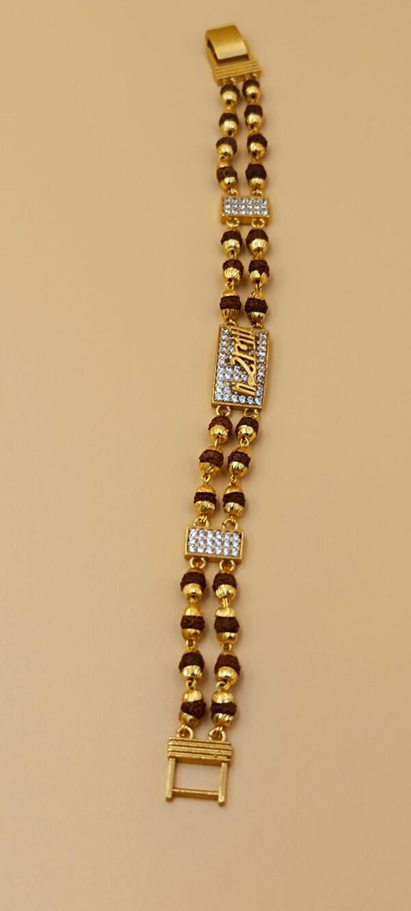Rudraksha Bracelet - Style Bracelet - Long Lasting Golden Polish - Image 2
