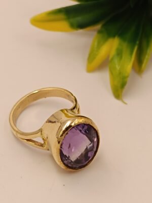 Amethyst-For-Saturn-Kataila-Gemstone in Panchdhatu