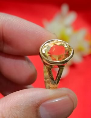 Sunehla Gemstone - Citrine Gemstone For Jupiter - Panchdhatu Ring
