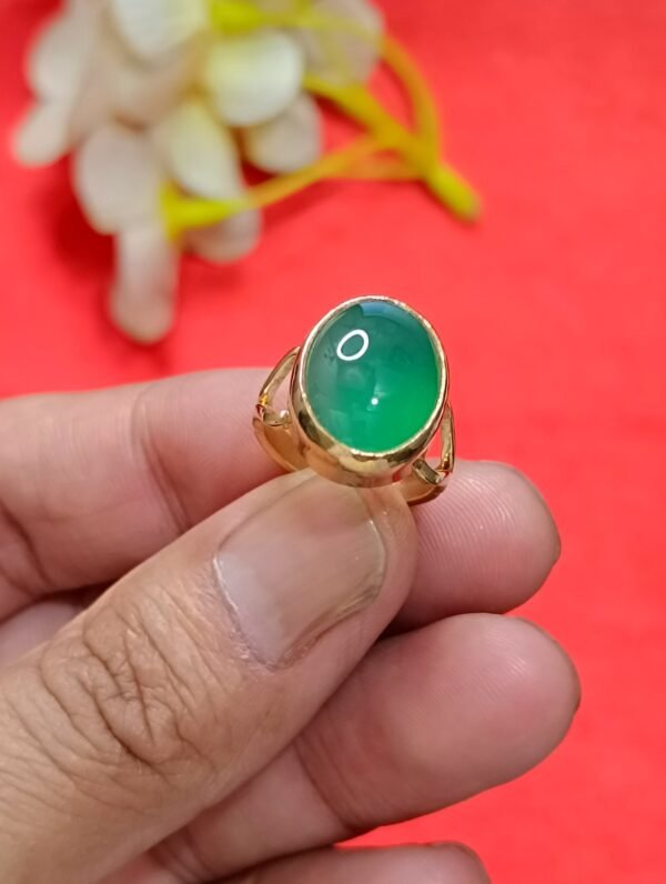 Green Hakik - Green Agate - Panchdhatu Ring or Locket - हरा हकीक - Image 3