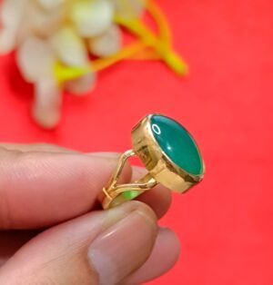 Green Hakik - Green Agate - Panchdhatu Ring or Locket - हरा हकीक