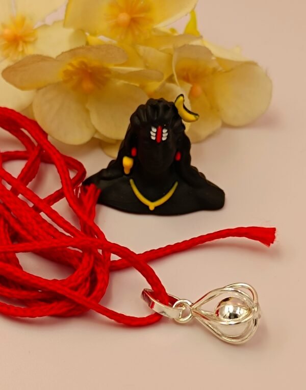 Silver Cage Ball Locket For Rahu - Pinjra Goli
