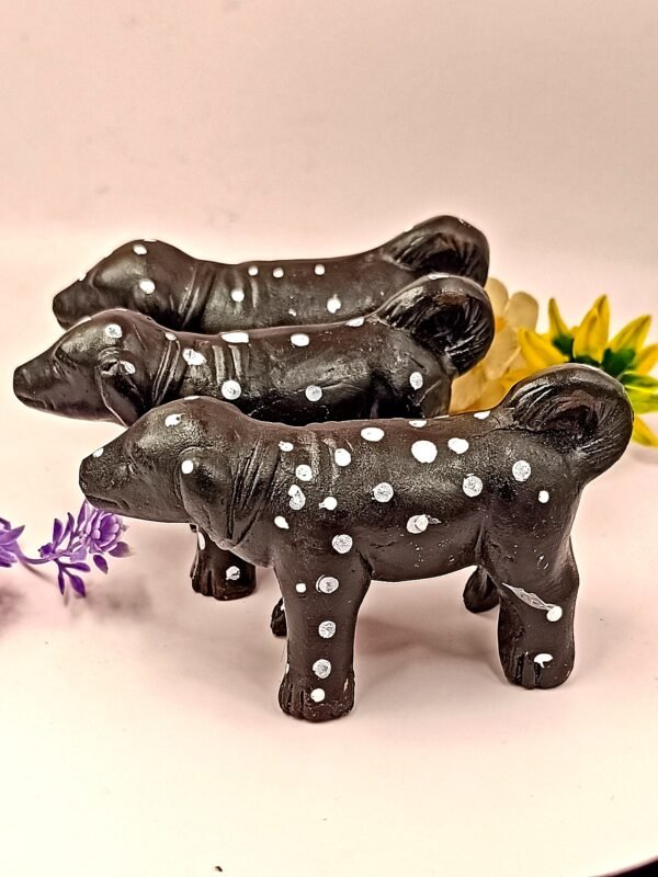 Three Clay Mitti Dogs - Ketu Upay Black & White Dogs