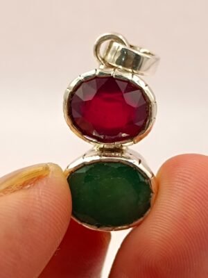 Budh Aditya Yoga Pendant - Ruby & Emeralad Combined Locket
