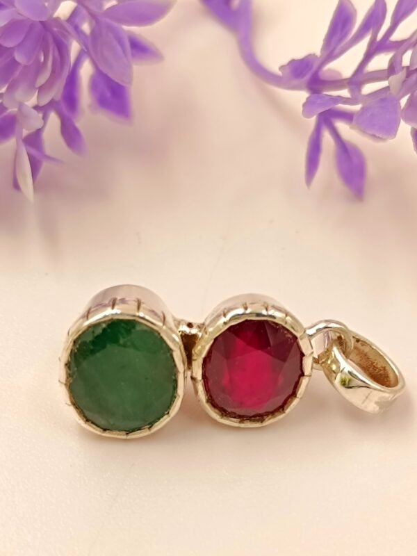 Budh Aditya Yoga Pendant - Ruby & Emeralad Combined Locket - Image 3