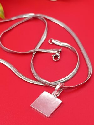 Pure Silver Square Locket - Chandi Ka Chokor Tukda
